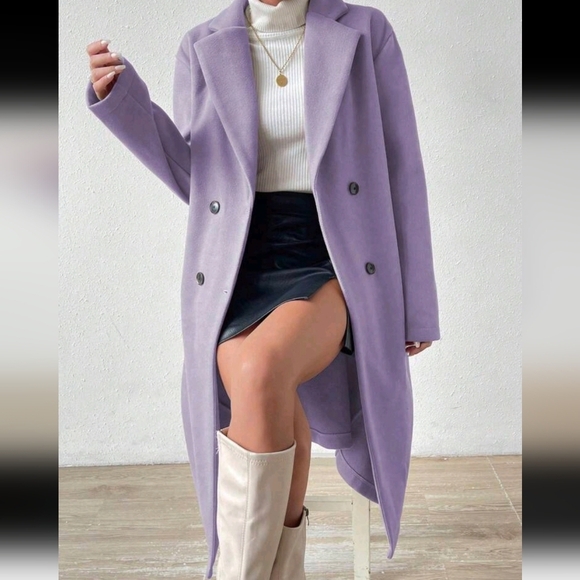 Women Plain Front Button Concealed Placket Long Sleeve Simple Jacket - Picture 3 of 6